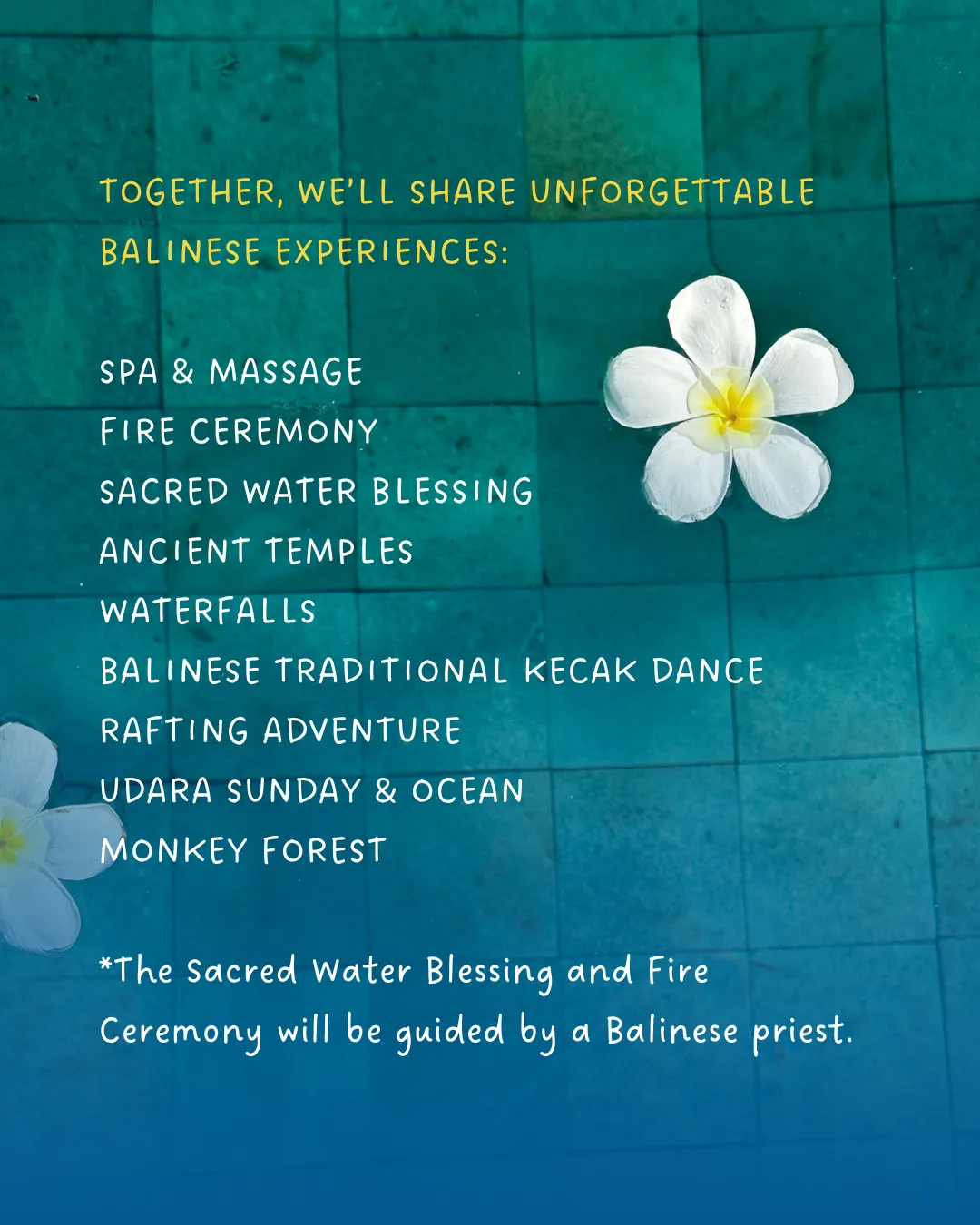 Unforgettable Balinese experiences